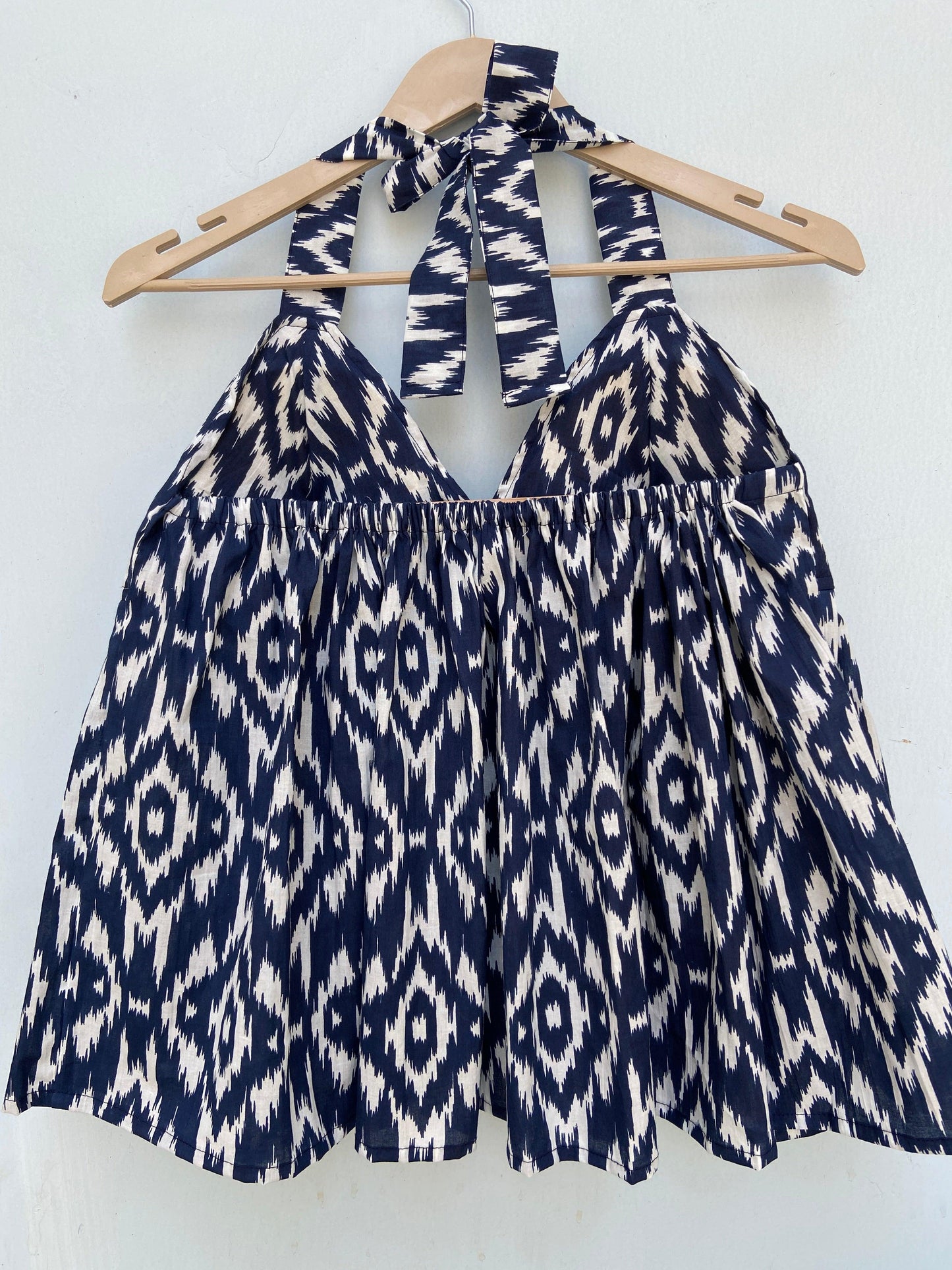 Blue IKat Halter Neck Top - Ramya