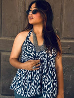 Load image into Gallery viewer, Blue IKat Halter Neck Top
