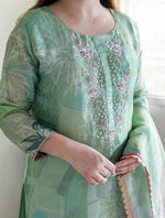 Load image into Gallery viewer, Green Tissue Kurta Set
