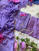 Load image into Gallery viewer, Lilac Tissue Kurta Set
