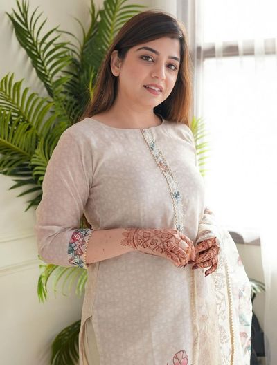 White Printed Kurta Set