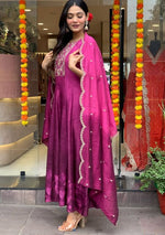 Load image into Gallery viewer, Rani Anarkali Suit with Organza Dupatta

