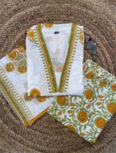 Mughal Buta Print Kurta Set - Ramya