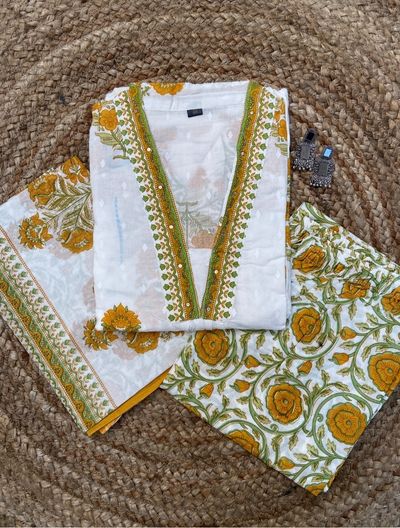 Mughal Buta Print Kurta Set