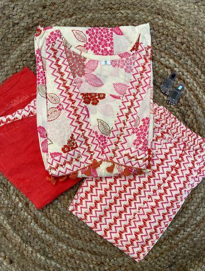 V-Neck Alia Kurta Set - Ramya