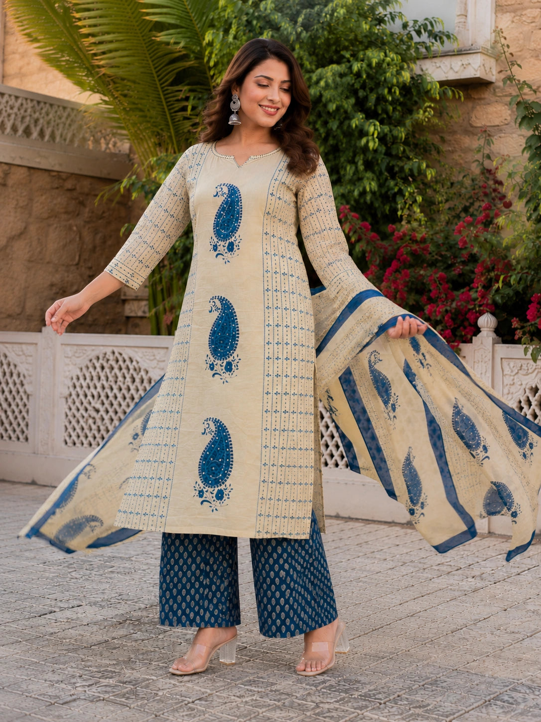 cotton kurta palazzo set