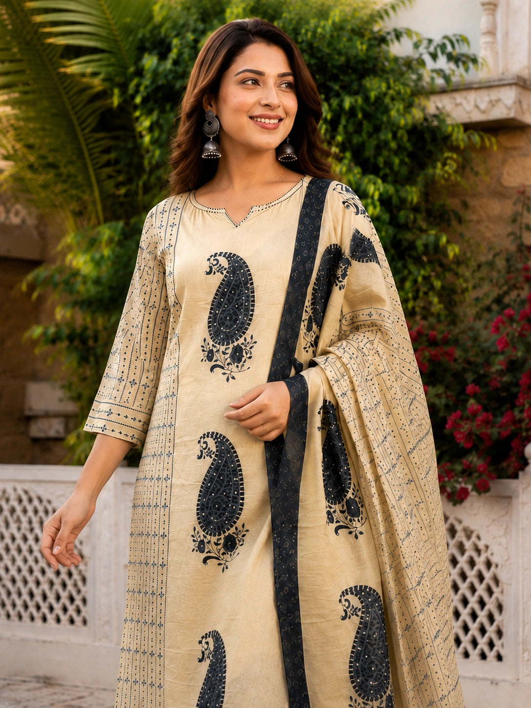ethnic printed kurta set