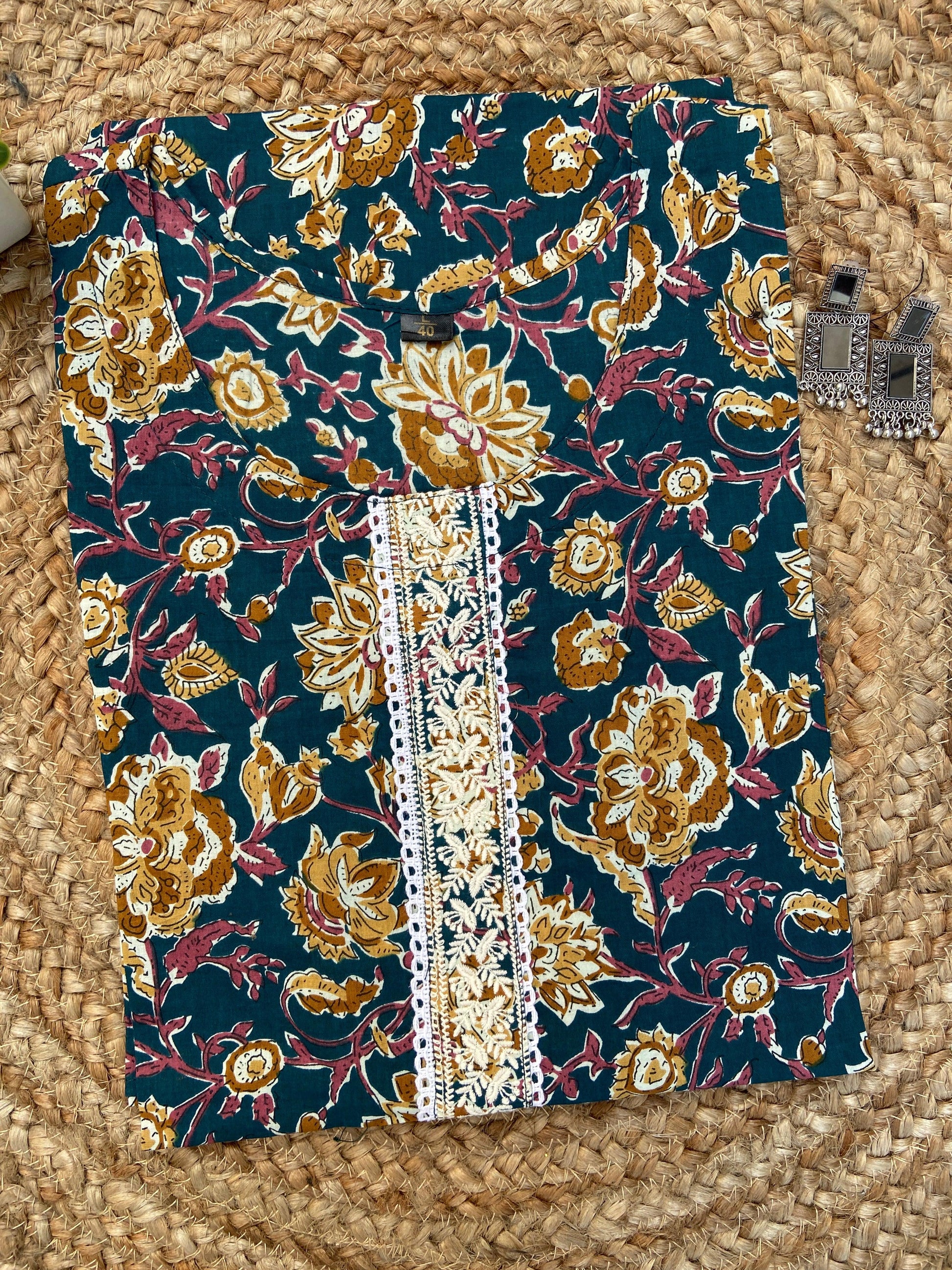 Green Jaal Printed Kurta - Ramya