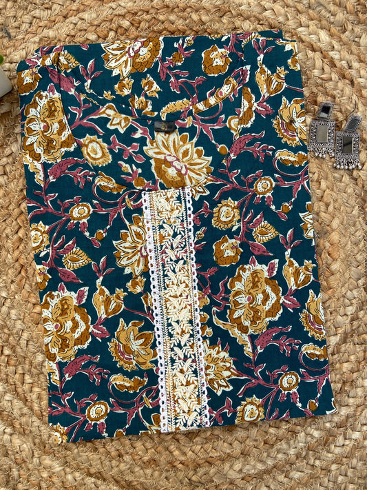 Green Jaal Printed Kurta - Ramya