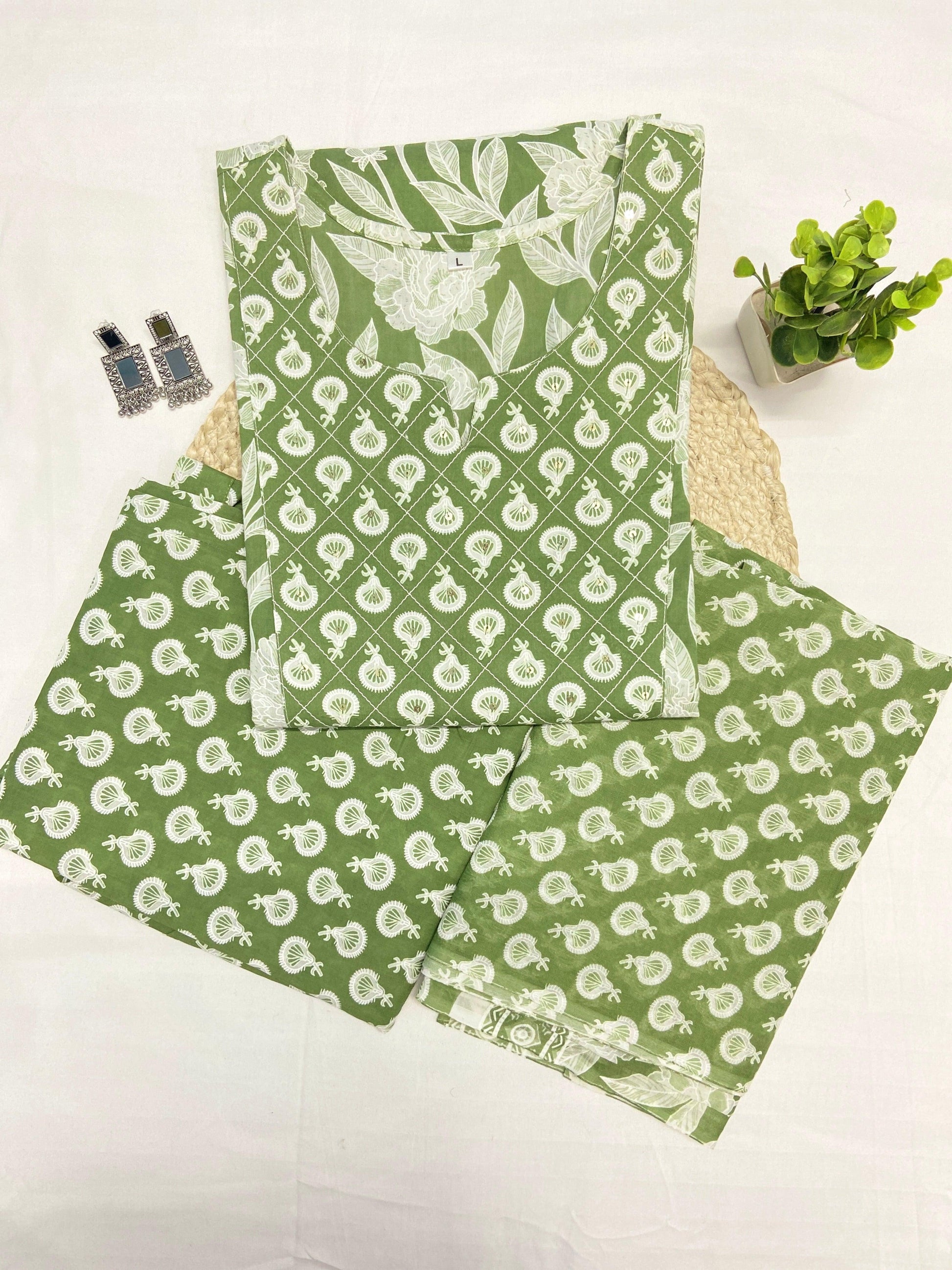Soha Hand Printed Cotton Set - Ramya