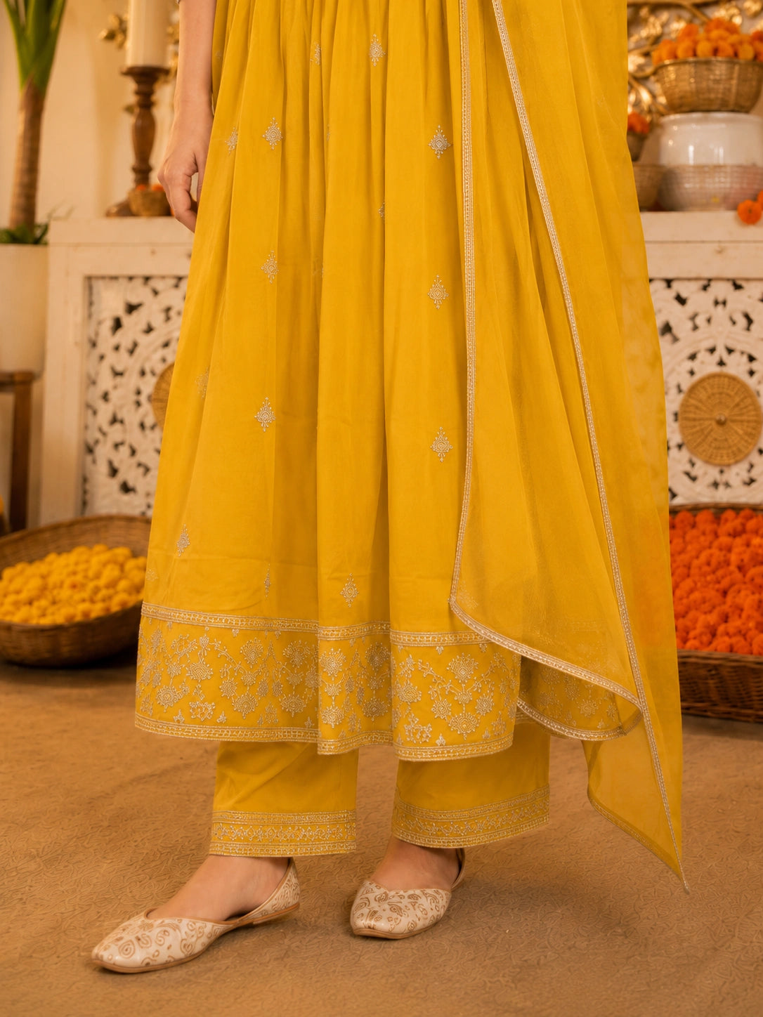 embroidered anarkali suit set