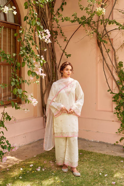 Bul-bul Ivory Embroidered Kurta Set. - Ramya