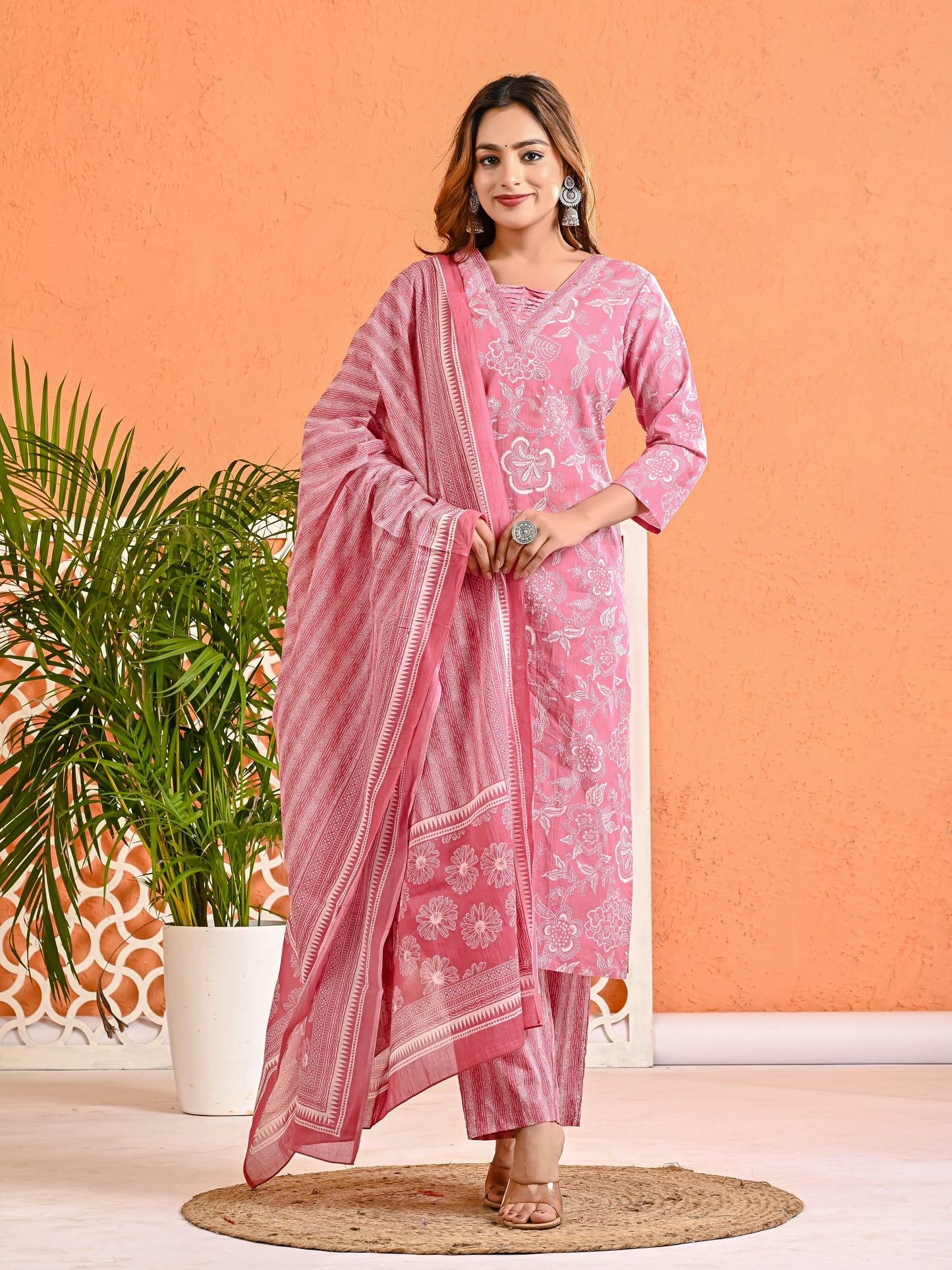Surkhi-Jaipuri Cotton Suit Set with Dupatta - Ramya