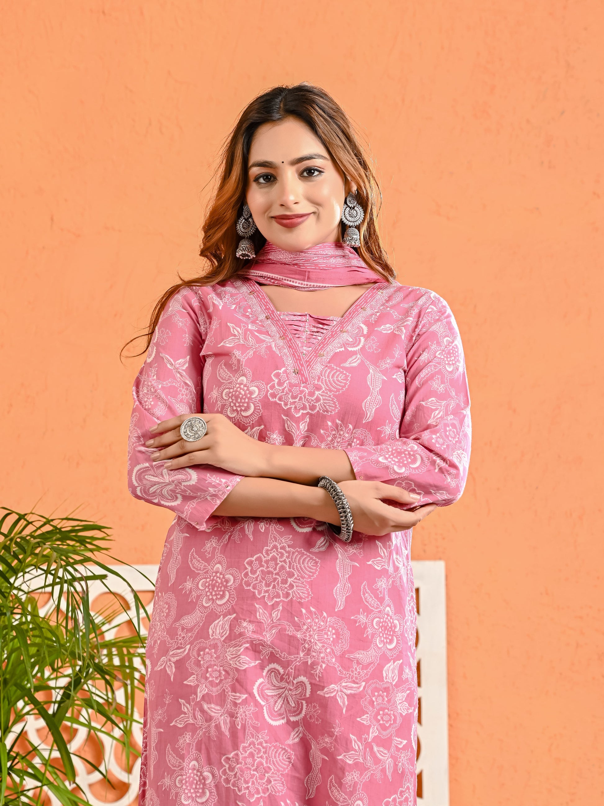 Surkhi-Jaipuri Cotton Suit Set with Dupatta - Ramya
