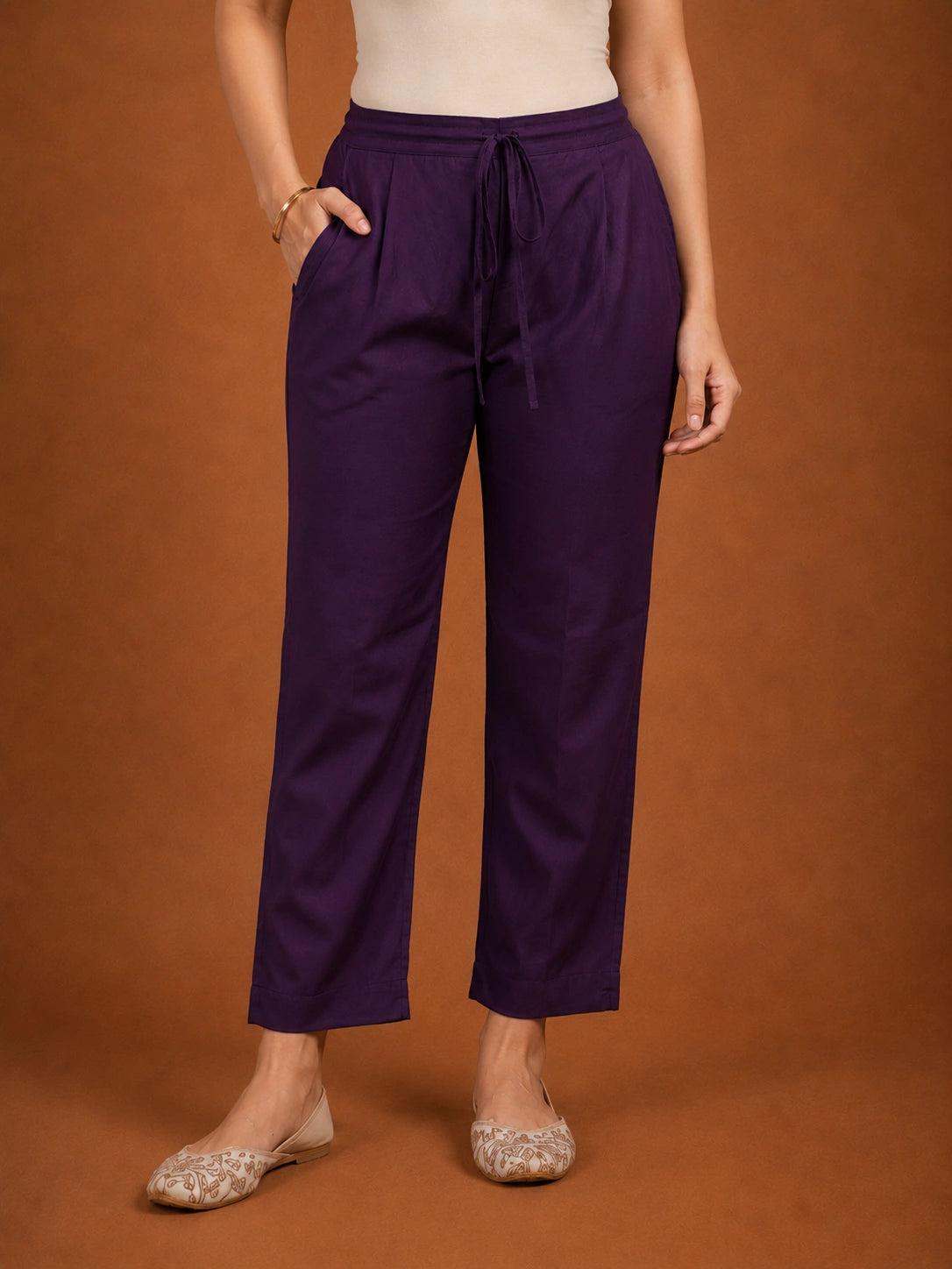 Purple Silk Blend Kurta Set with Dupatta